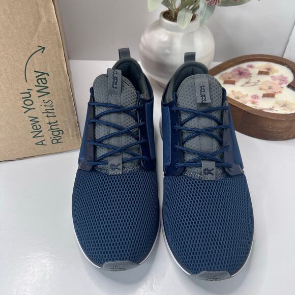 Kuru Atom Walking Comfort Sneaker Indigo/White/Basalt Men 10 Wide NWB
